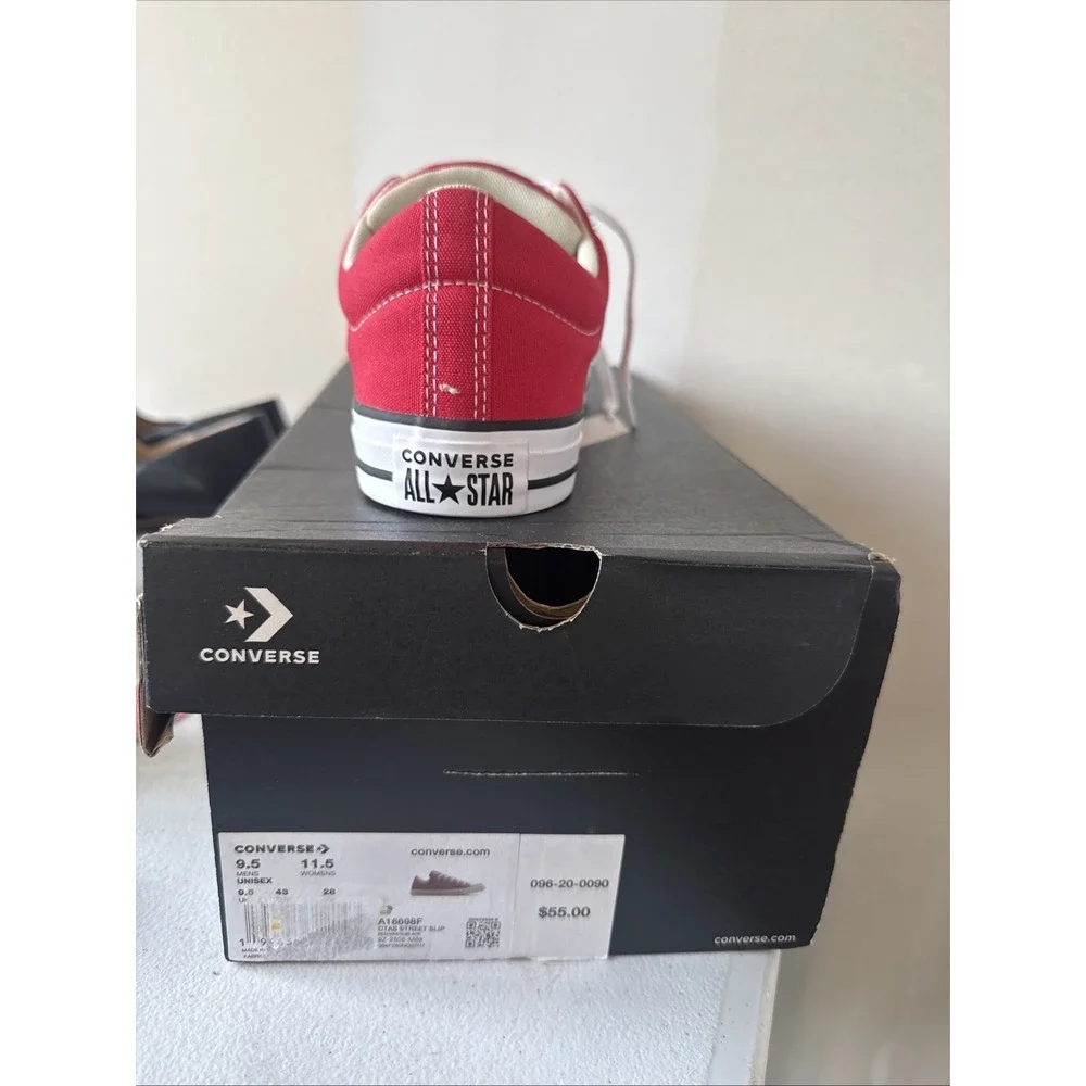 Converse Chuck Taylor All Star Street Slip-On Sneakers Low Red Mens 9.5 Wom 11.5